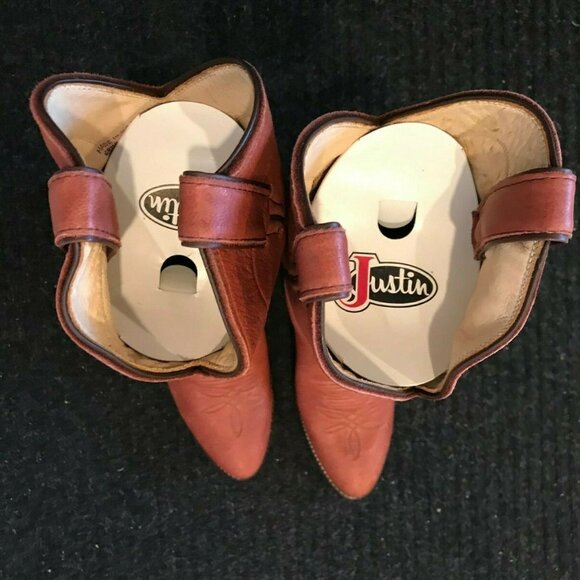 RARE! Mens 8 D Justin European Setter Brown ELK Vintage Cowboy Boots NEW IN BOX! - Picture 6 of 8